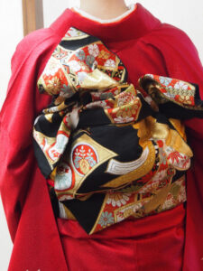 日本髪／地毛結い／成人式／結綿／振袖／二十歳／名古屋／ヘアーサロン千鳥／帯結び／変わり結び／熨斗目